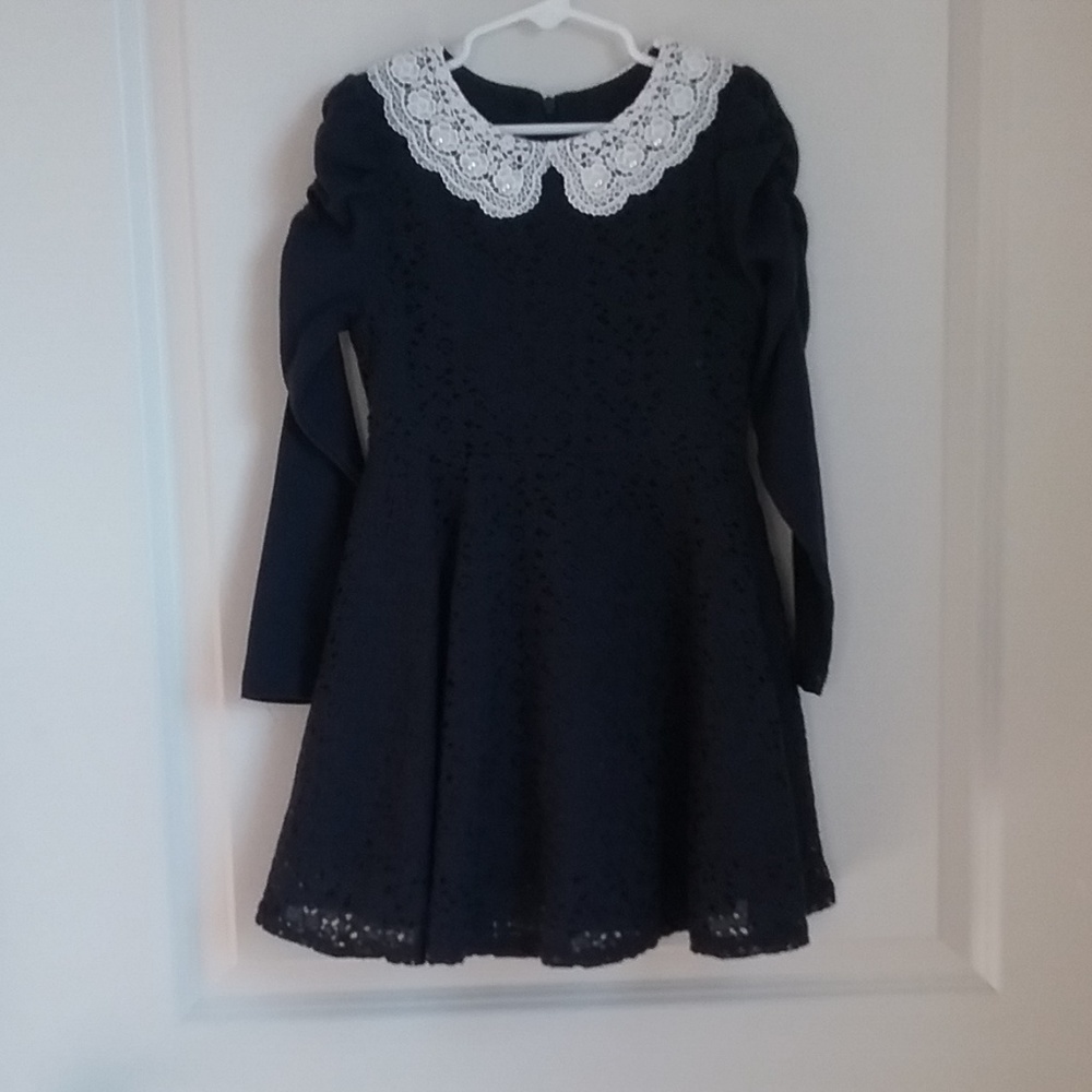 Girls Festive Fit and Flare Lined eyelet Dress